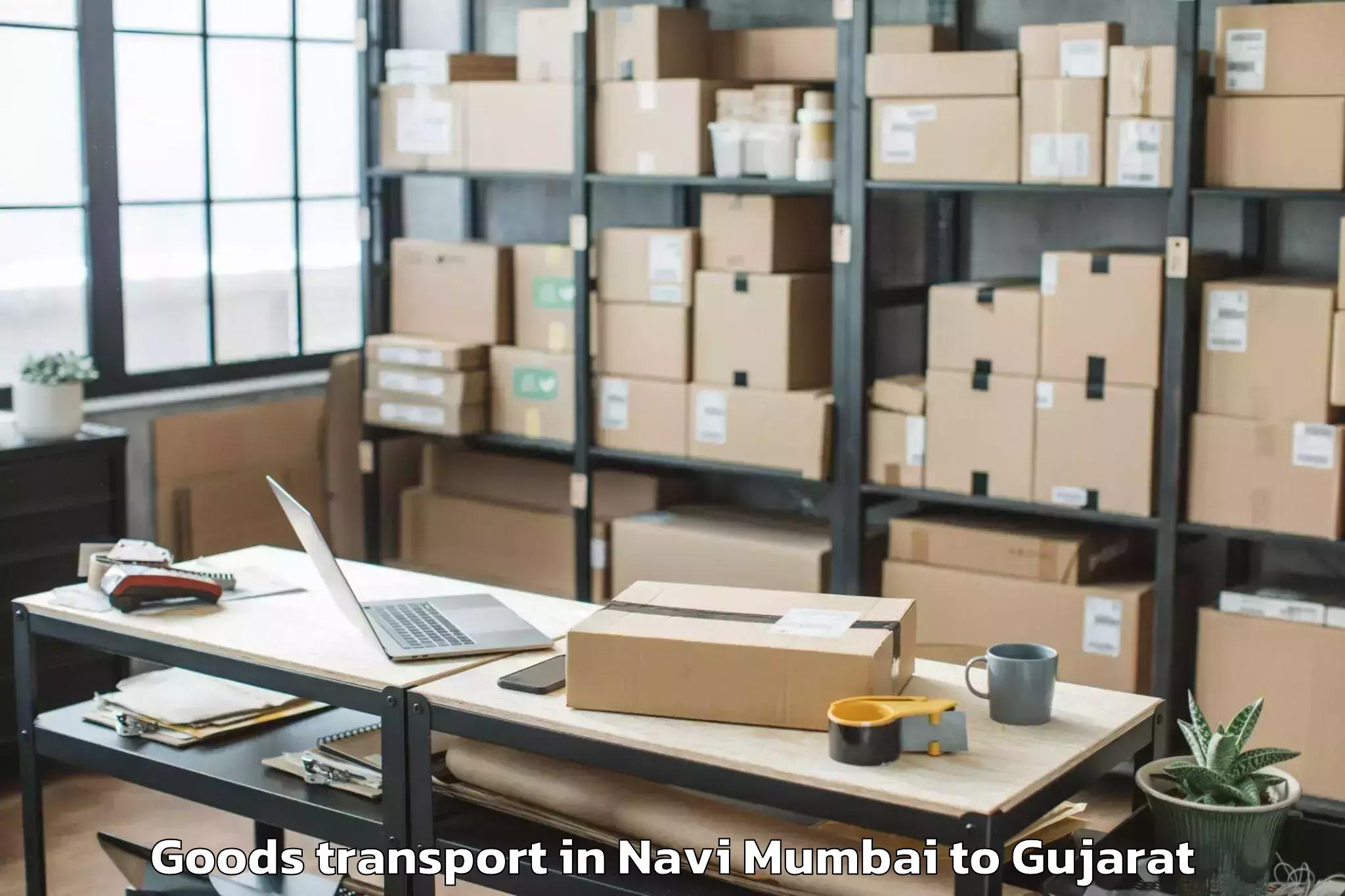 Navi Mumbai to Lodhika Goods Transport Booking